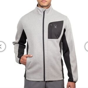 Spyder Men's Light Gray and Black Performance Jacket - S